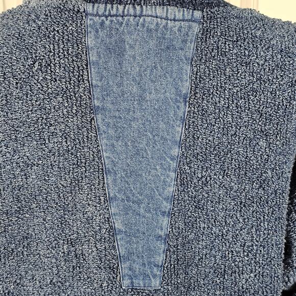 Blue Willi's cotton Indigo dyed roll neck oversized pullover sweater size Small - Picture 10 of 11